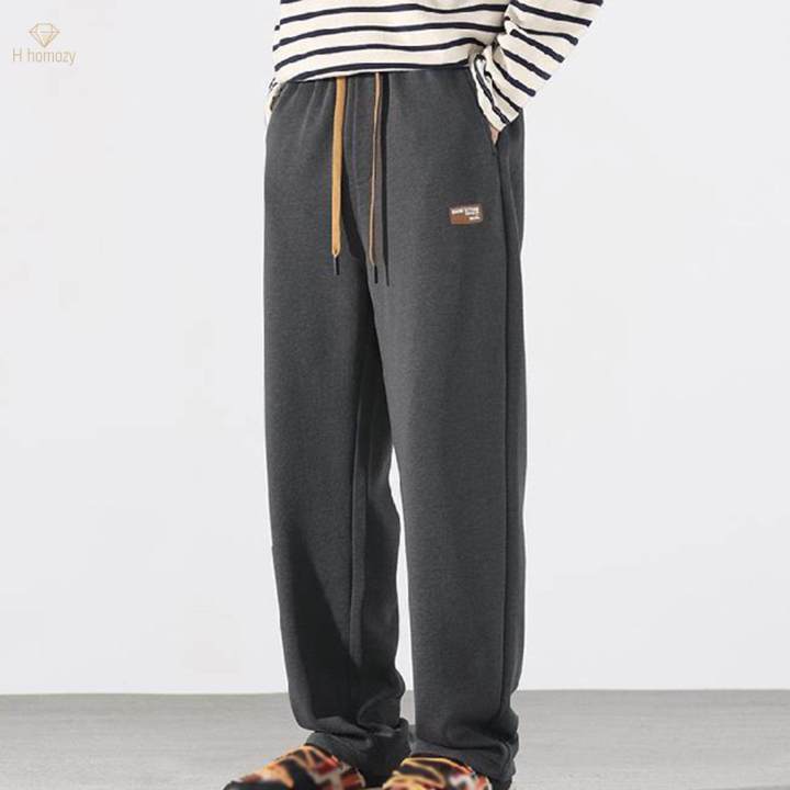 Men Sweatpants Straight Pants Activewear Casual Stretch Waist with