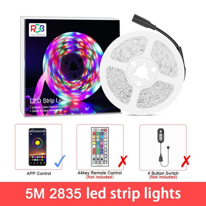 LED Strip,RGB LED Light Strips,Sync to Music,Smart App Light Strips,Bluetooth control LED Lights for Bedroom Home Party-2835 5m---