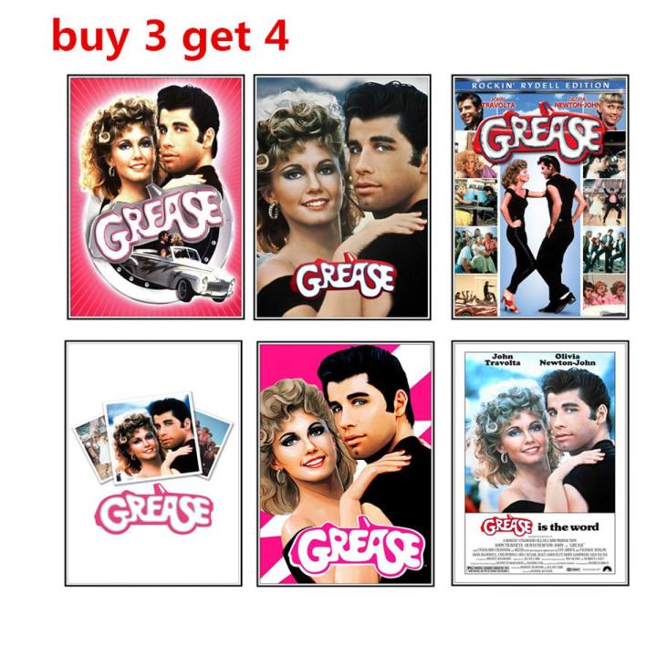 GREASE vintage kraft poster American classic movie poster