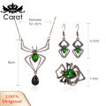 Spider-Shaped Faux Gem Necklace Earrings Ring Alloy Exaggerated Women Halloween Ornament Party Jewelry. 