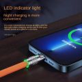 Mocho 3 In 1 120W 6A Super Fast Charging Cable Liquid Silicone Fast Charging Data Cable For Micro USB Type-C Iphone With Indication Light.