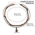 Stone and Wood Bead Chain with Ball Pendant Necklace for Men Trendy Accessories on the Neck Male 2023 Fashion Jewelry Decoration.