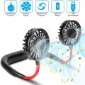 Hand Free Perosnal Fan Usb Light Rechargeable Wearable Portable Handsfree Neckband Fan Mini Neck Double Fans 3 Speed Adjustable For Home Office Traveling - Neck Fan. 