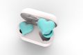 New heartbuds love earphones, heart-shaped headphones, cute girls, wireless bluetooth headphones with colored lights. 