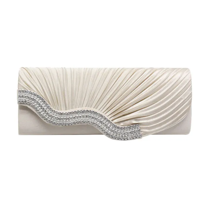 Water%20Diamond%20Pleated%20Hand%20Women's%20Satin%20Dinner%20Shoulder%20Bag%20-%20Image%208