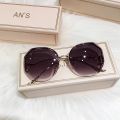 【linfang store】(NEW)2024 Rimless Polygonal Metal Arc Sunglasses Ins Holiday Summer Accessories.