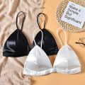 Women's Underwear Satin Breast Pad Light Resistant Solid Color Four Seasons Wrap The Chest Lingerie Fashion Underwear Bras.