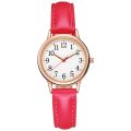 Japan Movement Women Quartz Fine Watch Easy To Read Arabic Numerals Simple-Dial Leather Strap Lady Dial Digital Wrist Watch #1.