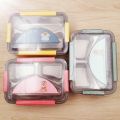 Baby tiffin box lunch box 3 chamber food grade plastic body stainless steel 304 grade hi quality lunch box multiple colour.