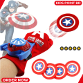 Captain America Web Dart Blaster Toy Set - (Avengers Launcher, Glove, 4 Pieces Plastic Role Play Movie Hero Wrist Toy for Kids). 