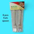 Nova-Fork Spoon 6 pcs set Stainless Steel mirror polish Shiny silver fork Spoons Silverware, silver fork Spoon Set Sturdy Easy to Clean, Dishwasher Safe. 