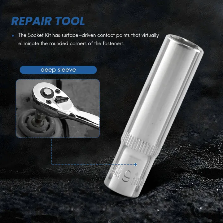 11pcs%201/4%20inch%20Drive%20Deep%20Socket%20Set%20Socket%20Hex%20Reparatie%20Tool%20-%20Image%205