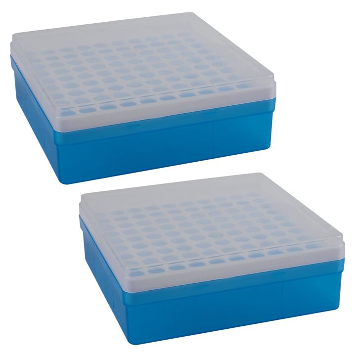 Test tubes were placed boxes-2 x Centrifuge Tube Box-Clear & Blue