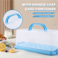 Portable Bread Box with Handle Loaf Cake Container Plastic Rectangular Food Storage Keeper Carrier 13Inch Translucent Dome for Pastries, Bagels, Bread Rolls, Buns.