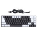 Membrane Gaming Keyboard 68 Keys RGB Backlit Ergonomic USB Interface Computer Keyboard for Win System Office Family White Black.