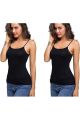 2 Pcs Black Combo Ladies Inner tops For All Season Use Cotton Tank tops Camisoles- Two pcs. 