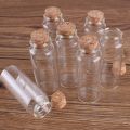 24pcs 10ml 15ml 20ml 25ml 30ml Cute Clear Glass Bottles with Cork Stopper Empty Spice Bottles Jars DIY Crafts Vials.