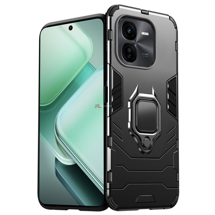 PlusCase%20for%20Vivo%20iQOO%20Z9x%205G%20Ring%20Stand%20Holder%20Case%20Hard%20Back%20Shockproof%20Cover%20-%20Image%202