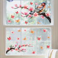 30*60cm Branch Bird Butterfly Glass Window Sticker Bedroom Study Kitchen Home Decorative Window Wall Sticker Wallpaper Ct4040. 