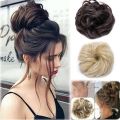 Messy Hair Bun Hair Scrunchies Extension Curly Wavy Messy Synthetic Chignon for Women Hairpiece.