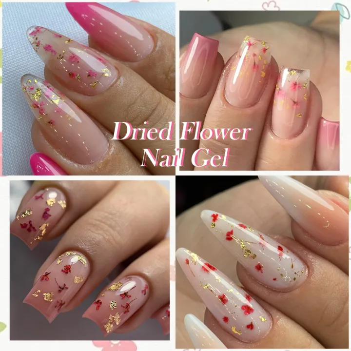 LILYCUTE%208ml%20Natural%20Dried%20Flower%20Colorful%20Gel%20Nail%20Polish%20Pink%20Purple%20Blue%20Flower%20Fairy%20Painting%20Effect%20Nail%20Art%20Gel%20Varnishes%20-%20Image%203
