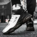 Cross Border Fall Men's Shoes 2023 New Teen High Top Basketball Sneakers Men's Casual Platform Daddy Trendy Shoes. 