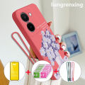 [Free tempered glass] casing Vivo Y36 4G Vivo y27s Vivo Y36 5G 2023 phone case softcase liquid silicone shockproof bumper cover new design cartoon oil painting flowers ytmyhh02. 