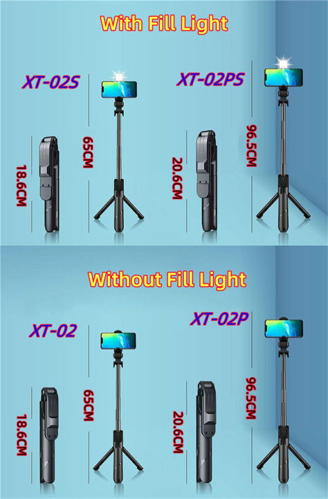 XT-02/%20H1%20Bluetooth%20Wireless%20Remote%20Selfie%20Stick%20Holder%20Extendable%20Foldable%20Handheld%20Monopod%20Selfie%20Stick%20with%20Tripod%20Stand%20-%20Image%202
