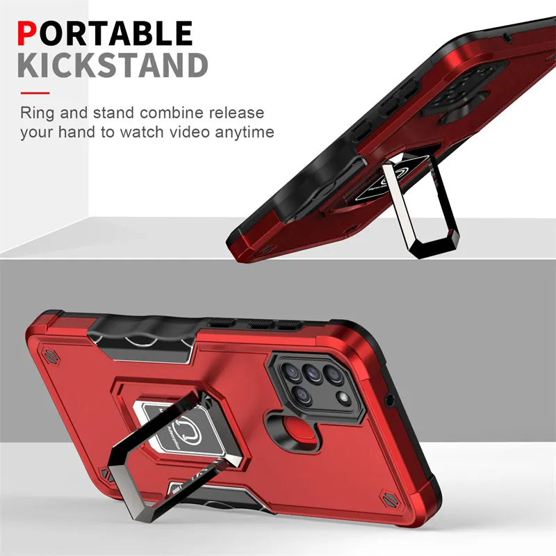Ring Holder Samsung A21s Back Cover With Stand Shockproof