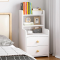 Royal Decor M15 MDF Exclusive Bed Side Table or Nightstand for Bedroom, Simple Storage Cabinet With Drawers and Shelves, Beech-White Finish. 