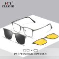 CLLOIO Titanium 3 In 1 Magnet Clip Optical Myopia Glasses For Men Polarized Sunglasses Hyperopia Prescription Reading Glasses.