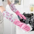 Kitchen Hand Gloves 1Pair- High Quality Silicone Dish Washing Kitchen Hand Gloves (Multicolor). 