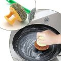 Dishwashing Brush Durable Dish Scrubber with Handle for Home Restaurant Kitchen ( 1 Pcs Random Color. 