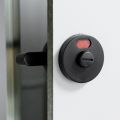 Bathroom Nylon Plastic Partition Door Lock Handle Indicator Lock Black. 