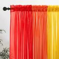 RYBHOME 7Pcs Colorful Rainbow Gradient Sheer Curtains for Living Room Tulle Curtain Drapes Sheer Window Curtains for Party Decor.