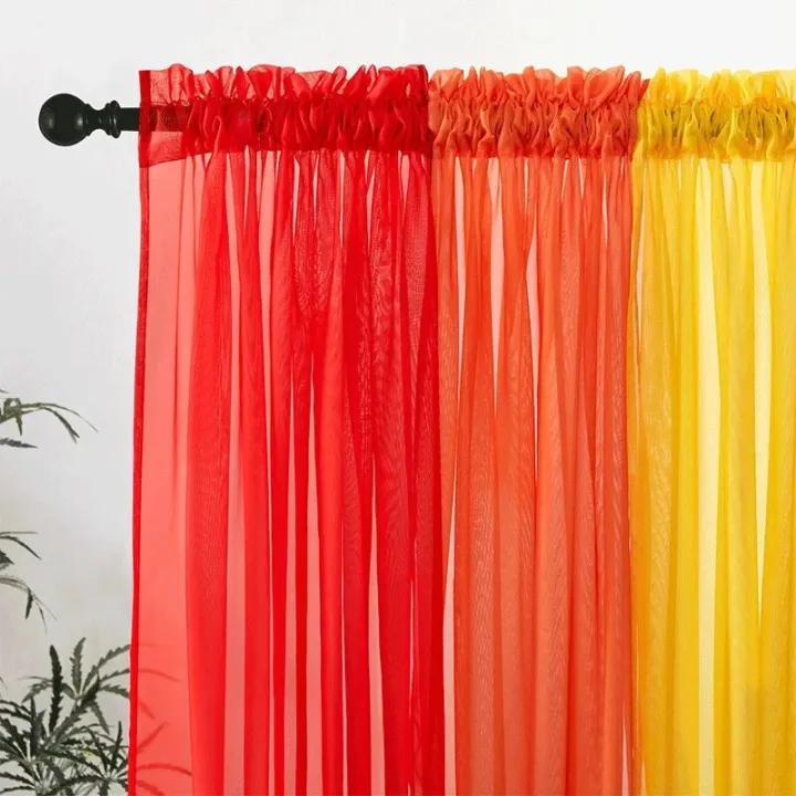 RYBHOME%207Pcs%20Colorful%20Rainbow%20Gradient%20Sheer%20Curtains%20for%20Living%20Room%20Tulle%20Curtain%20Drapes%20Sheer%20Window%20Curtains%20for%20Party%20Decor%20-%20Image%205