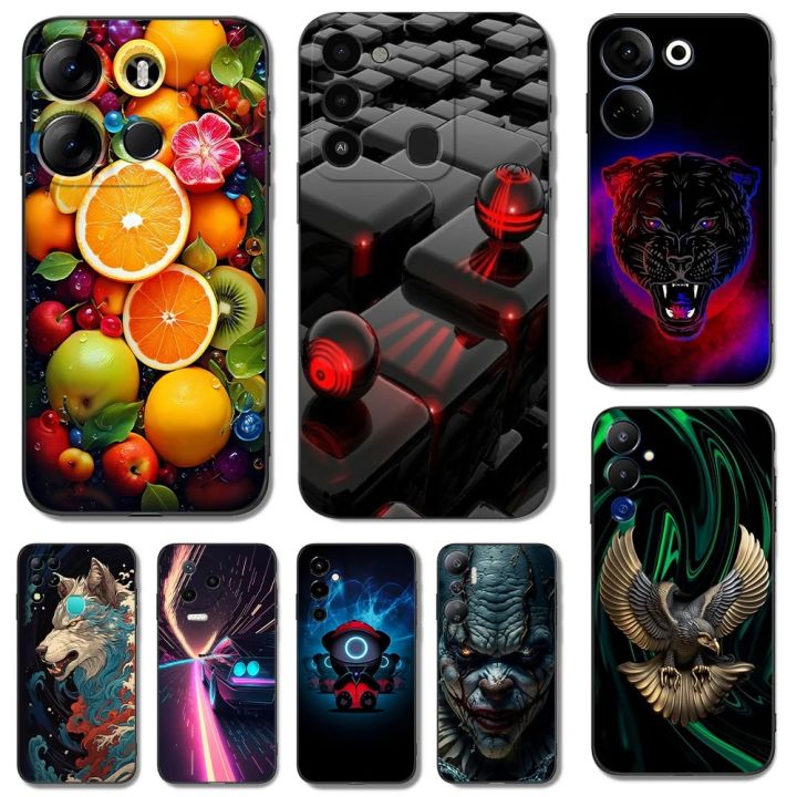 BLACK TPU CASE FOR ITEL A60 P40 VISION 5 A18 S18 INFINIX SMART 7 PLUS 7HD HOT 30 30I PLAY NOTE ZERO ULTRA 5G Fruit Sports car