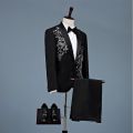 Black Special Occasion Men Suit Groom Groomsman Wedding Party Tuxedo 2 Piece Set Men Suit Jackets Pants Gift Bow. 