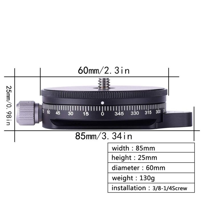 2X%20Camera%20Pan%20Base%20with%20Style%20Plate,%200.95cm%20Screw%20Aluminum%20Panoramic%20Ball%20Tripod%20Head%20with%20Bubble%20Level%20-%20Image%208