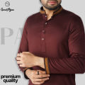 GoodMan Premium Coffee Color Semi Long Panjabi for Men.. 