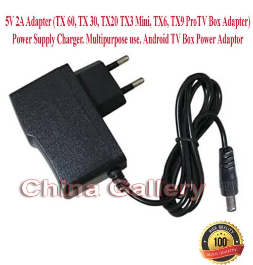 Tele Box Adapter Smart TV Box 5V 2A Adapter (TX 60, TX 30, TX20 TX3 Mini, TX6, TX9 ProTV ...