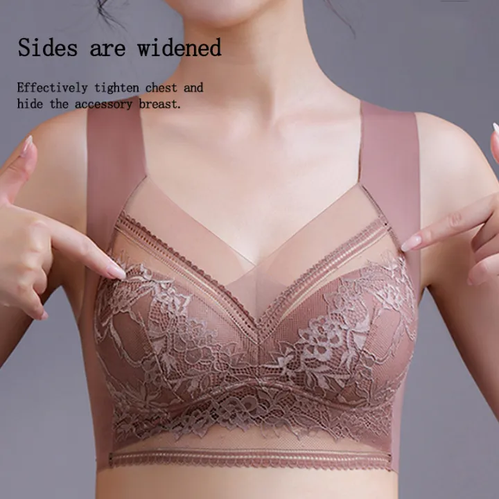 Gathered%20seamless%20bra%20breathable%20bra%20lace%20bra%20underwear%20wrapped%20chest%20fixed%20cup%20push%20up%20bra%20beautiful%20back%20bra%20full%20cup%20bra%20anti-sagging%20bra%20soft%20bra%20comfortable%20bra%20plus%20size%20bra%20women%20bra%20-%20Image%205