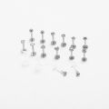 12~16Pcs/Lot Stainless Steel Lip Labret Piercing Studs Set Lengua Monroe Barbell Lip Ring Tragus Cartilage Conch Ear Piercing.