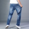 6 Colors Spring Summer Men's Thin Straight-leg Loose Jeans Classic Style Advanced Stretch Baggy Pants Male Plus Size 40 42 44. 