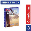 Coral-Super Dotted Lubricated Condom - 3 Pieces. 