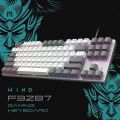 AULA F3287 Wired TKL Rainbow Mechanical Gaming Keyboard, 80% Compact Tenkeyless 87 Keys Layout w/Tactile Blue Switches, White & Grey Mixed-Color Keycaps, Programmable Macro Keys.