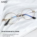 AABV Computer Blue Light Glasses Round Metal Transparent Optical lenses for Women Men Clear Eyeglasses 8009.