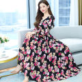 New Attractive Stylish Premium Quality Long Gown Dress Kurti Linen Fabric Digital Print One Piece Long Kurti For Women.