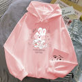 Sweater Hooded Girls' Spring and Autumn New Korean Style Cartoon Printed Student Pullover Top Middle and Big Children's Coat Fashion. 