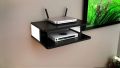WiFi Router Rack Wall Shelf for Living Room Stylish Hanging Rack Organizer Shelf, Set Top Box Stand TV Stand your Home Office Use Furniture (Black & White-6/10/8).